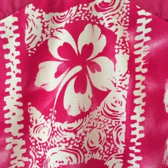 Tiki Palm Hibiscus Print Sundress Pink & White - Picture 11 of 12